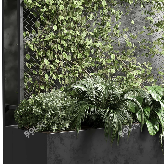 Vertical Garden Box with Ivy 3D model image 2