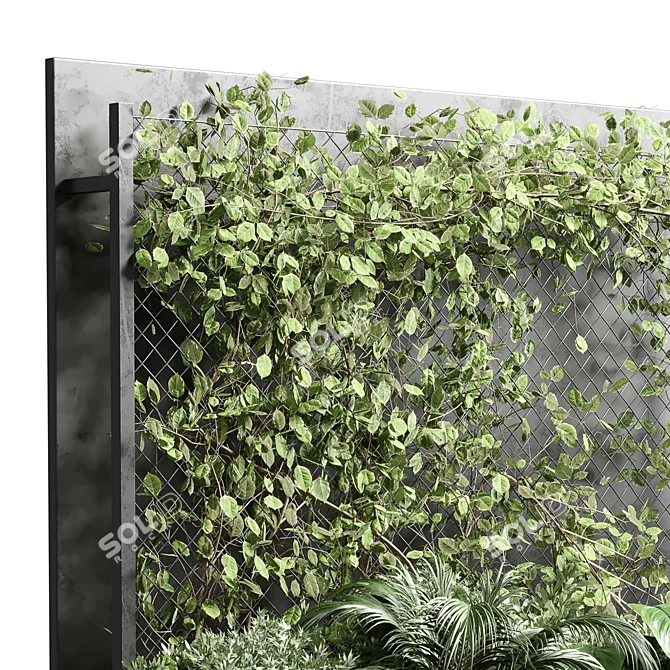 Vertical Garden Box with Ivy 3D model image 3