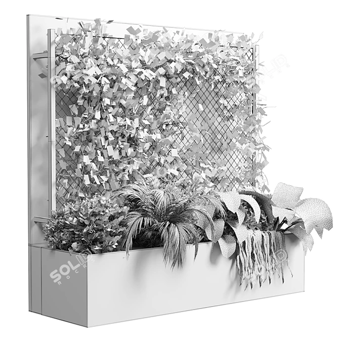 Vertical Garden Box with Ivy 3D model image 5