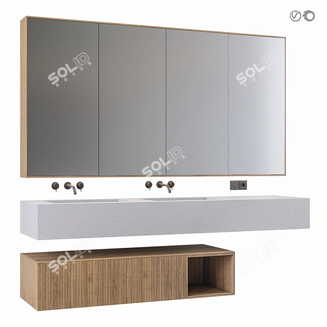 Modern Bathroom Furniture Set 33 3D model image 1