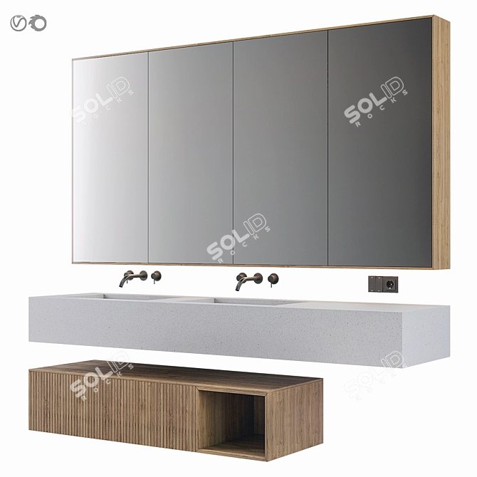 Modern Bathroom Furniture Set 33 3D model image 3