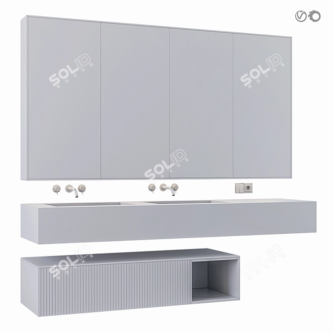 Modern Bathroom Furniture Set 33 3D model image 4