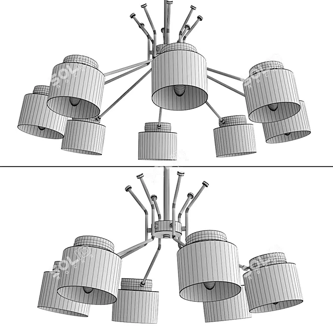 Industrial Loft Ceiling Light 3D model image 2