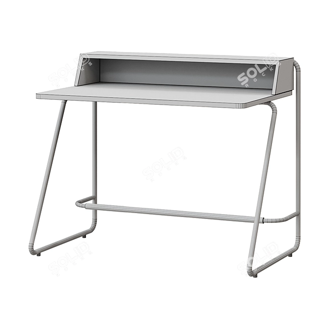 Modern Thonet S1200 Metal Desk 3D model image 2