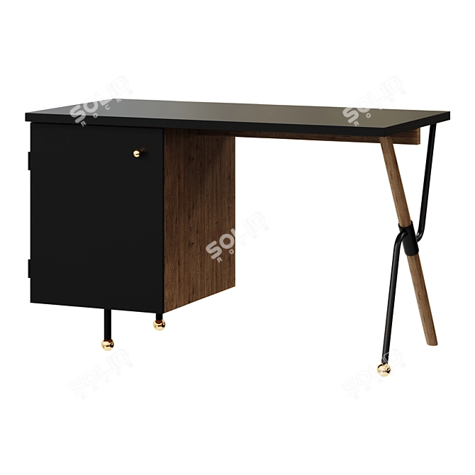 Gubi Grossman Bureau Desk Wood 3D model image 1