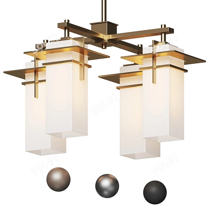 Caterham Outdoor Chandelier: Geometric Elegance 3D model image 1