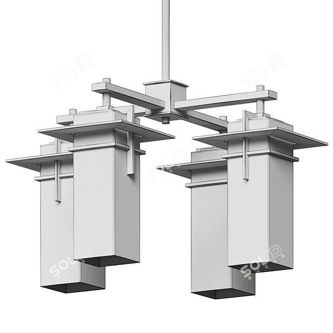 Caterham Outdoor Chandelier: Geometric Elegance 3D model image 4