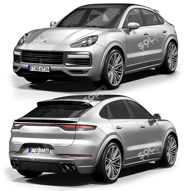 Luxury Porsche Cayenne 3D Model 3D model image 1