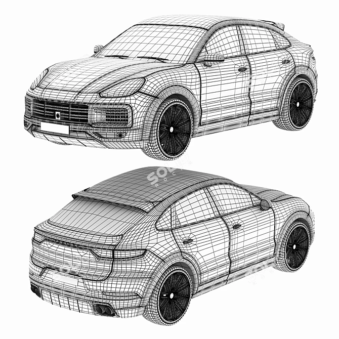 Luxury Porsche Cayenne 3D Model 3D model image 5