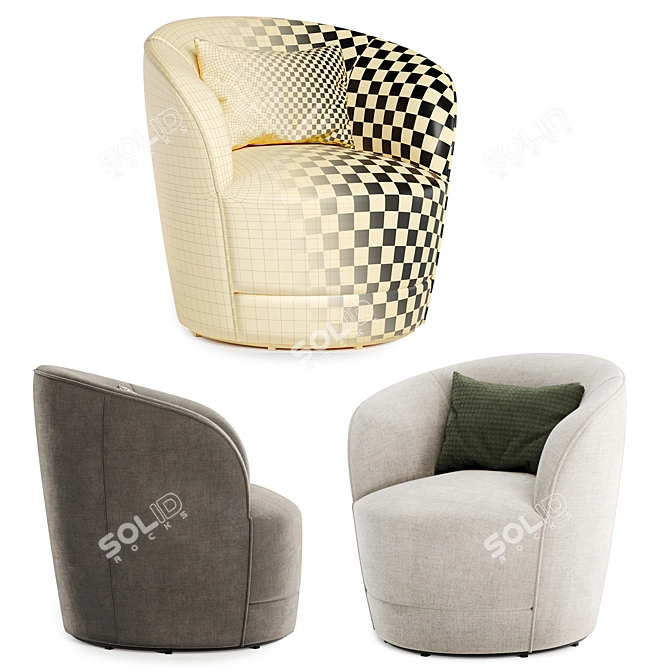 Elegant Swivel Seating Solution 3D model image 4