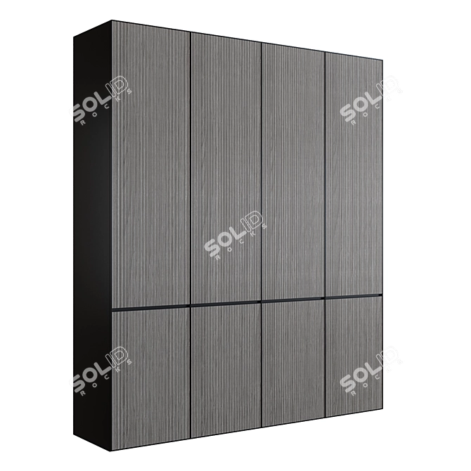 Sleek Wardrobe with Lighting 3D model image 1