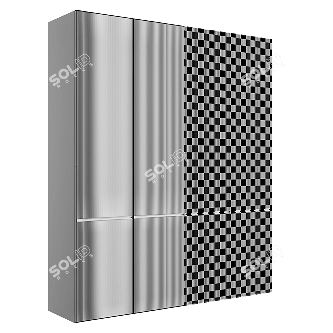 Sleek Wardrobe with Lighting 3D model image 4