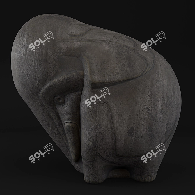 Elegant Elephant Sculpture 3D Max 3D model image 1