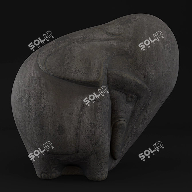 Elegant Elephant Sculpture 3D Max 3D model image 2