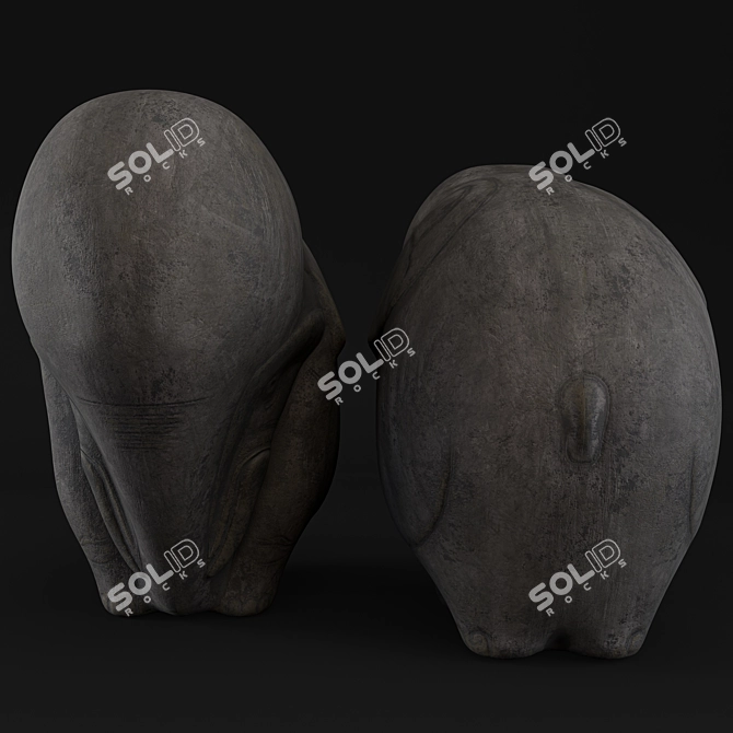 Elegant Elephant Sculpture 3D Max 3D model image 3