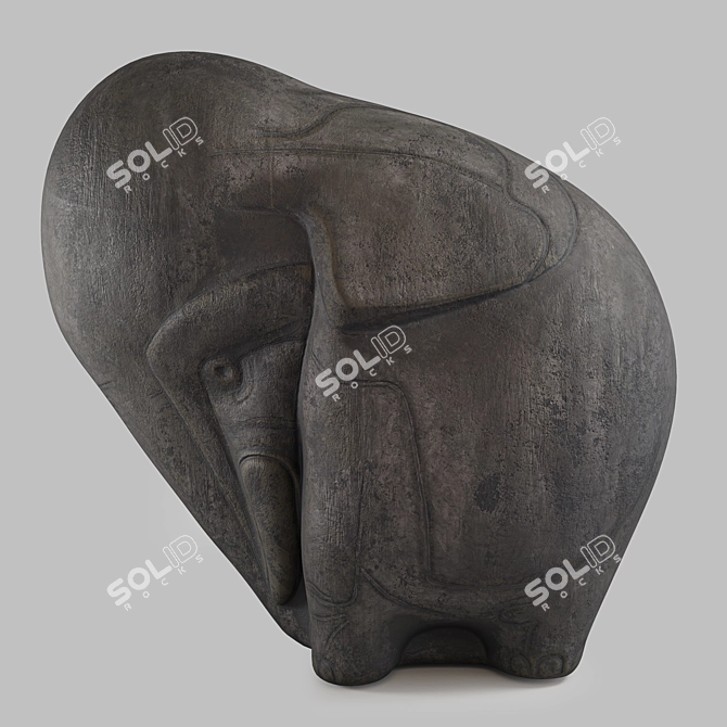 Elegant Elephant Sculpture 3D Max 3D model image 5