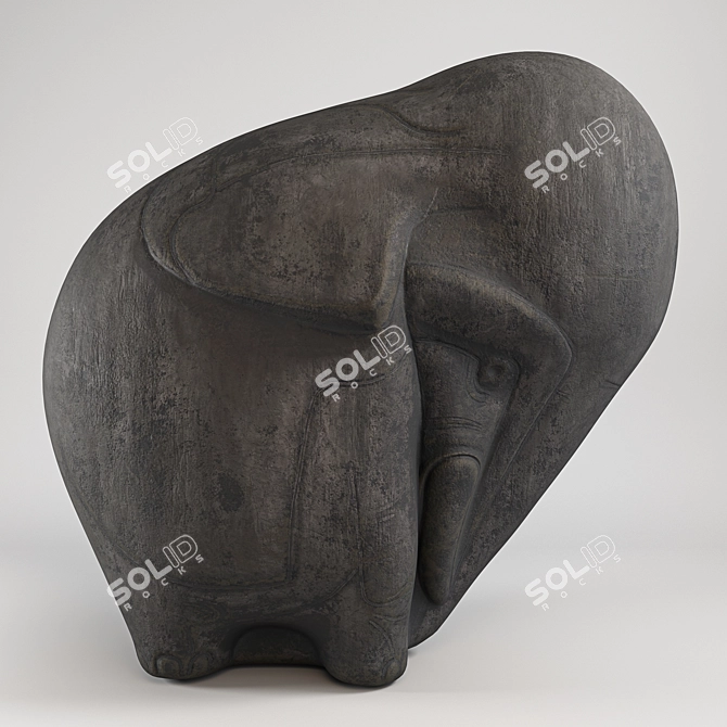 Elegant Elephant Sculpture 3D Max 3D model image 7