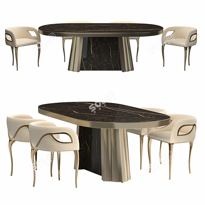 Elegant KOKET Dining Set 3D model image 2