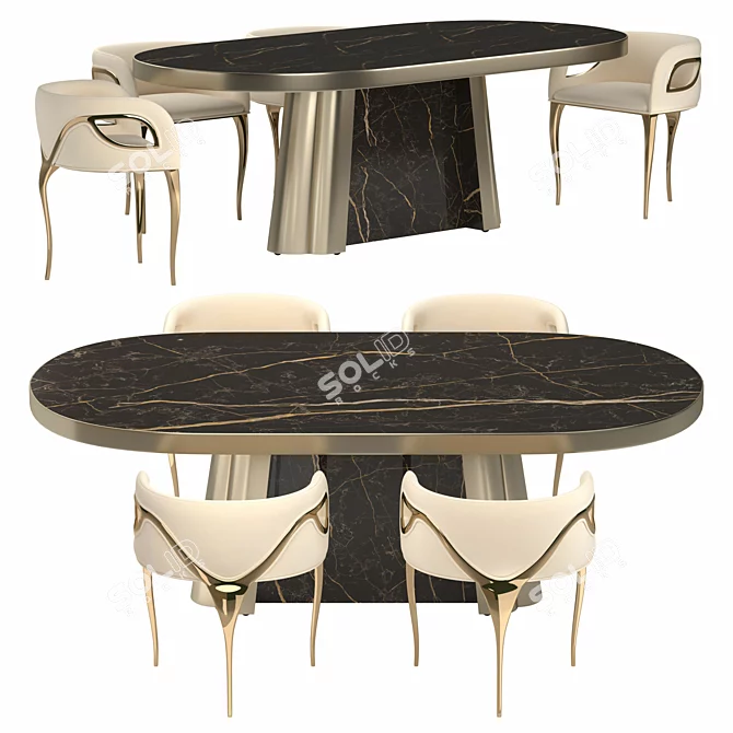 Elegant KOKET Dining Set 3D model image 3