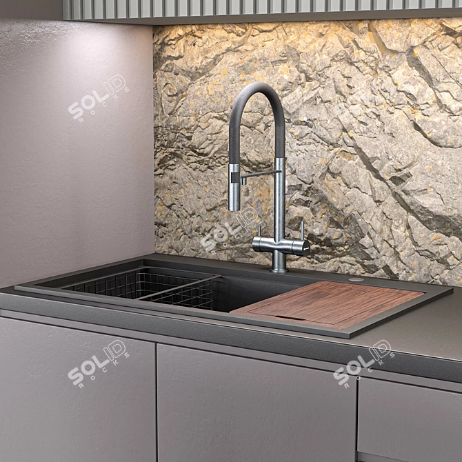 Modern Kitchen Design Set, Max/Obj 3D model image 3