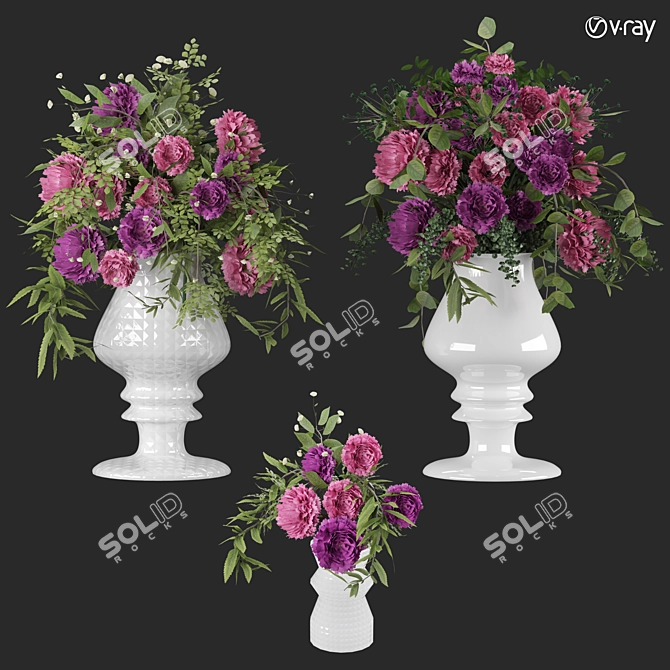 Elegant Floral Model 3D Kit 3D model image 3