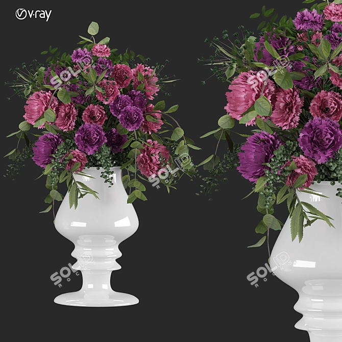 Elegant Floral Model 3D Kit 3D model image 5