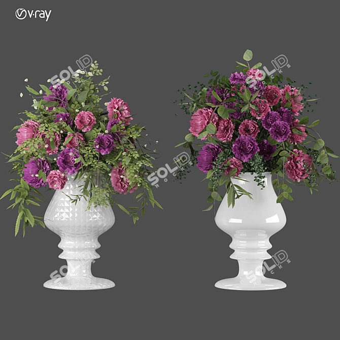 Elegant Floral Model 3D Kit 3D model image 6