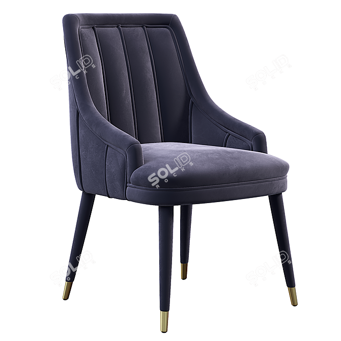 Elegant Cordoba Dining Chair with Brass Tips 3D model image 1