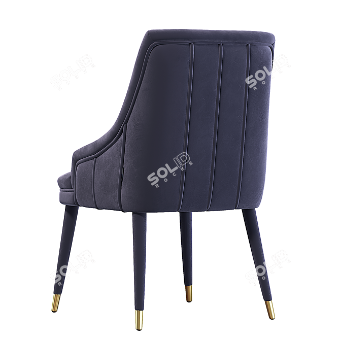 Elegant Cordoba Dining Chair with Brass Tips 3D model image 4