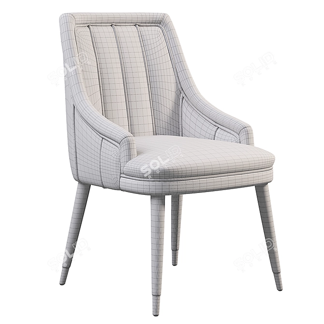 Elegant Cordoba Dining Chair with Brass Tips 3D model image 6