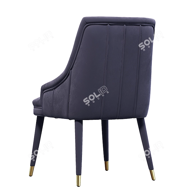 Elegant Cordoba Dining Chair with Brass Tips 3D model image 7