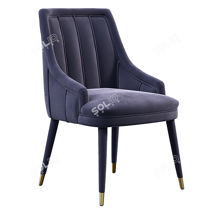 Elegant Cordoba Dining Chair with Brass Tips 3D model image 8