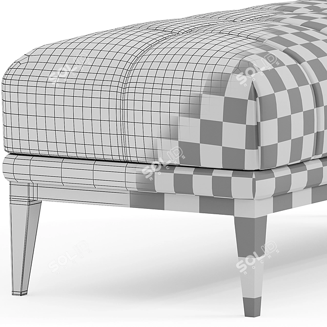 Grace Tufted White Bench 3D model image 4