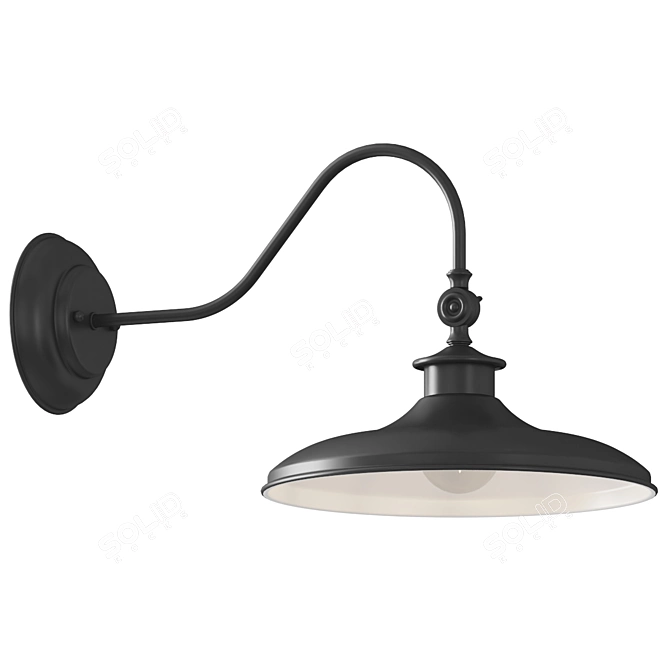 Gracie Oaks Black Armed Sconce 3D model image 1