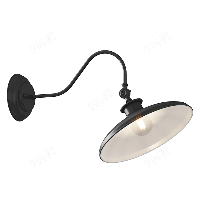 Gracie Oaks Black Armed Sconce 3D model image 2
