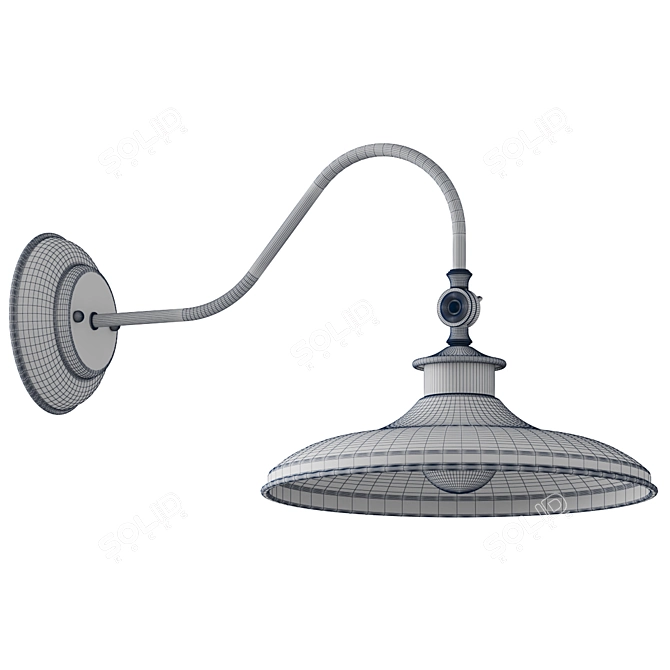 Gracie Oaks Black Armed Sconce 3D model image 3