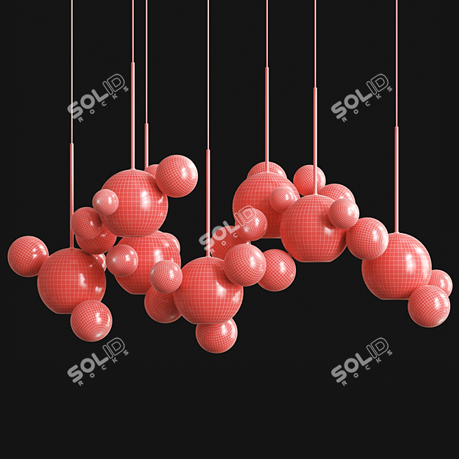 Italian Design Bolle Chandelier Glass 3D model image 3