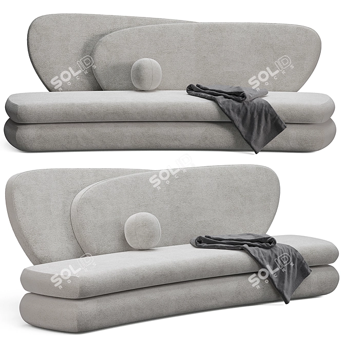 Modern Curve Sofa: Elegant Design 3D model image 1