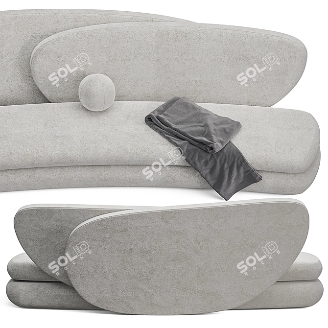 Modern Curve Sofa: Elegant Design 3D model image 2