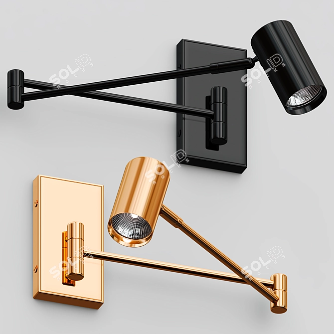 Modern Foldable Wall Mount Light 3D model image 2