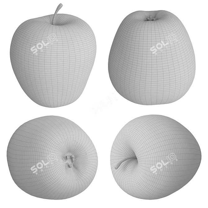 High Polygon Apple Model 3D model image 6