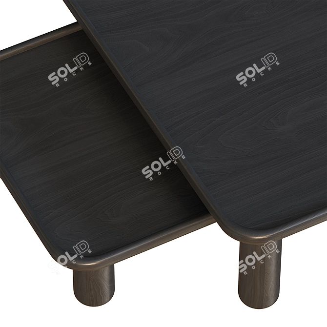 Modern Ash Black Coffee Table 3D model image 3