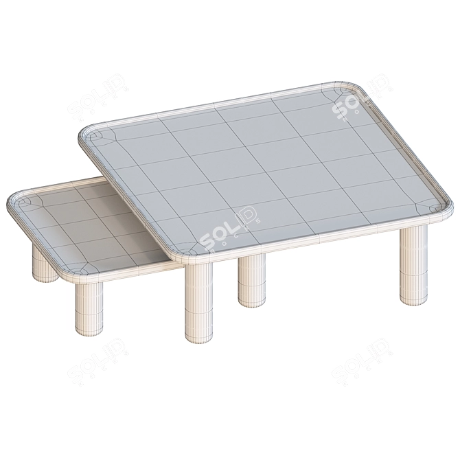 Modern Ash Black Coffee Table 3D model image 4