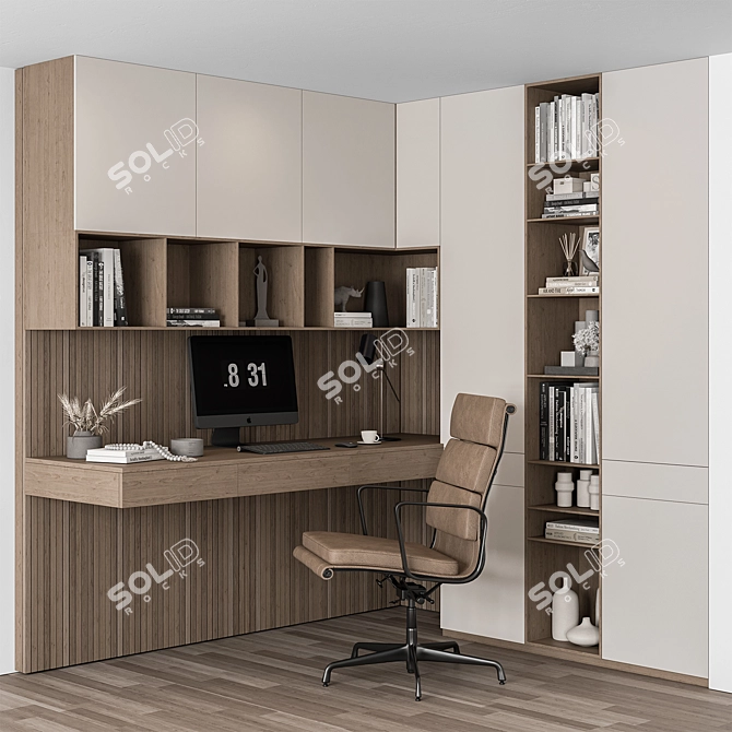  Stylish Home Office Furniture Set 3D model image 1