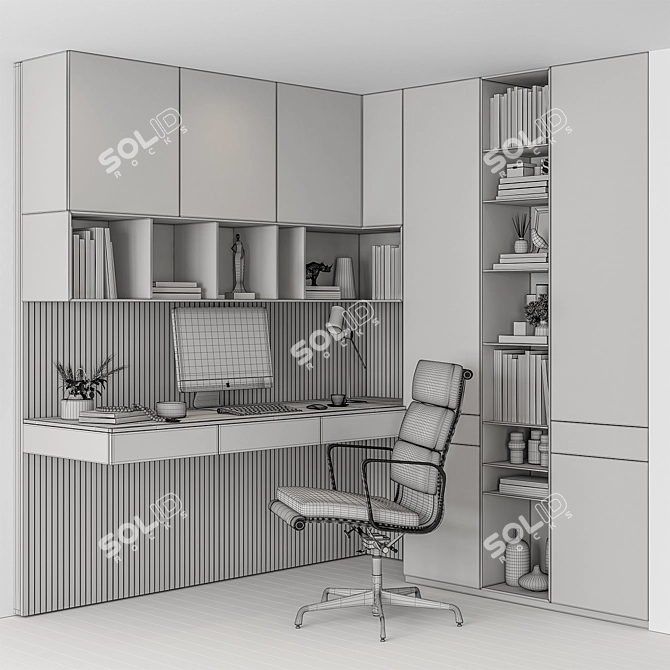  Stylish Home Office Furniture Set 3D model image 4