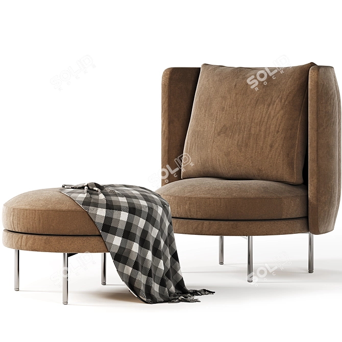 TORII Minotti Armchair, Contemporary Design 3D model image 1