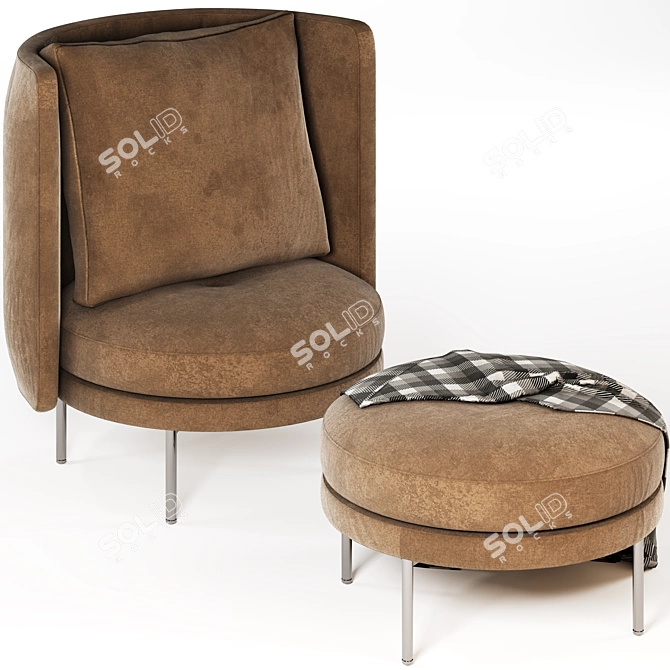 TORII Minotti Armchair, Contemporary Design 3D model image 2