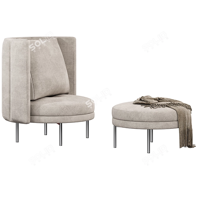 TORII Minotti Armchair, Contemporary Design 3D model image 7