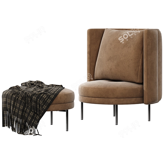 TORII Minotti Armchair, Contemporary Design 3D model image 8