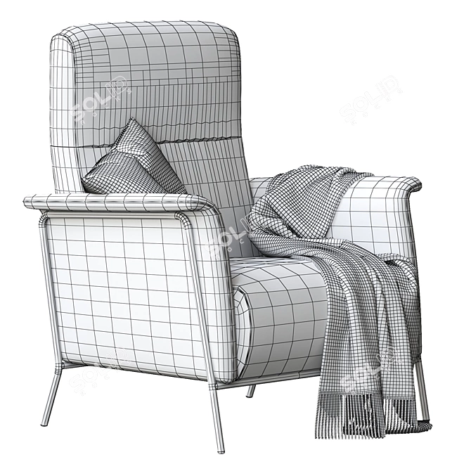 Modern CELINE Armchair with Armrests 3D model image 2